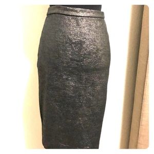 Black /Gray Metallic Pencil Skirt